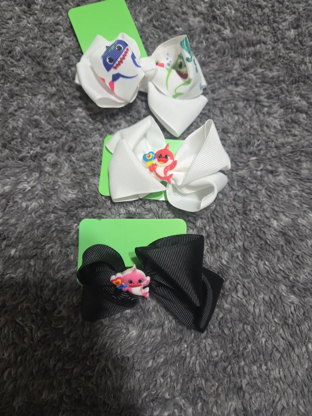 Kids Hair Bows with Baby Shark